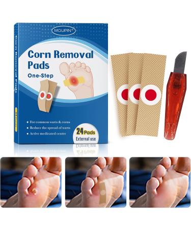 MQUPIN Corn Remover Pads Wart Remover Pads Foot Corn Remover Pads Plantar Wart Removal Corn Callus Remover Penetrates and Removes Common and Plantar Warts with Hole Callus Stops Wart Regrowth (24 PCS) - Buy Online on SooperMarket.com