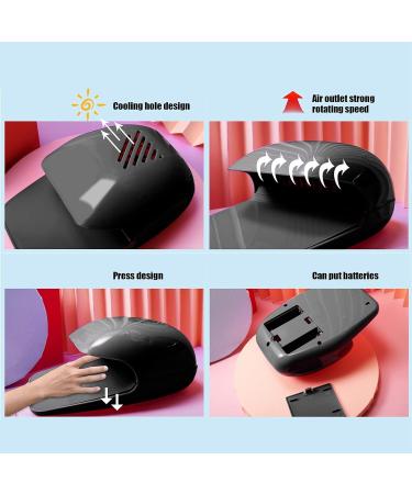 Portable Nail Dryer - Quick Cooling Fan for Fast Nail Polish Drying (Black) - Ideal for Home and Salon Use - Buy Online on SooperMarket.com