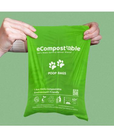 eCompostable Dog Poo Bags Biodegradable Poop Bags For Dogs Unscented Doggy Waste Bag 23x33cm Leak Proof Dog Cat litter Bags Green- Dog Poop Bags 8 Rolls - 120 Count - Buy Online on SooperMarket.com
