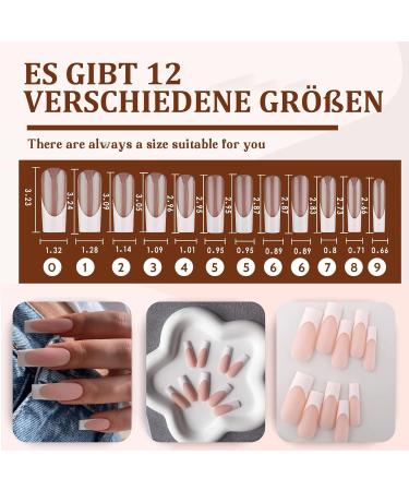 Long French False Nails Square 24 Pieces French Tip False Nails Matte Nude White False Nails Full Cover Press On Nails with Jelly Glue (Long Square White Matte) - Buy Online on SooperMarket.com