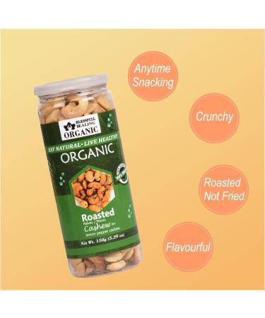 Blessfull Healing Organic Natural Vegan Lemon Pepper Roasted Halves/Pieces Cashew Nuts Crunchy Kaju 150 Gram - Buy Online on SooperMarket.com