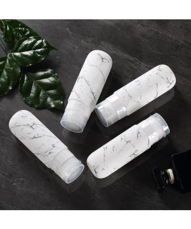 Gemice Travel Bottles Set - TSA Approved, Leak Proof, Silicone 3oz Containers for Toiletries - 4 Pack (White) - Buy Online on SooperMarket.com
