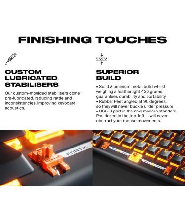 Fnatic Gear Streak65 | Compact Mechanical Gaming Keyboard | LED RGB Backlight | Speed Silver Switch | 65% Layout | DE QWERTZ - Buy Online on SooperMarket.com