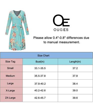 OUGES Womens V-Neck Maternity Nursing Dress with Pockets - XL Long Sleeve Floral Casual Wear - Buy Online on SooperMarket.com