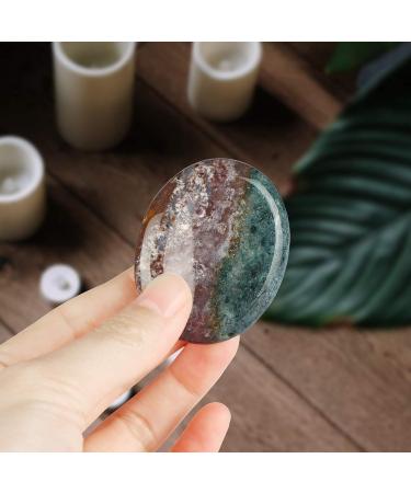 Artistone 2.0" Ocean Jasper Crystal Worry Stone Healing Crystal Chakras Polished Smooth Palm Thumb Pocket Gemstones for Anxiety Stress Reiki Crystal Healing & Wellness | Meditation Yoga - Buy Online on SooperMarket.com