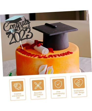 MAGICLULU 6pcs 2023 Graduation Cake Decorating Cake Letters Graduation Cake Decoration Congratulation Party Supplies Class a Customs Glitter Grad Cupcake Topper Make up Graduation Hat Blue 15x14.3cm - Buy Online on SooperMarket.com