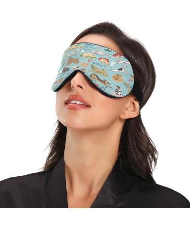 WELLDAY Cute Dogs Sleep Mask - Soft Comfort Blindfold for Men and Women - Buy Online on SooperMarket.com