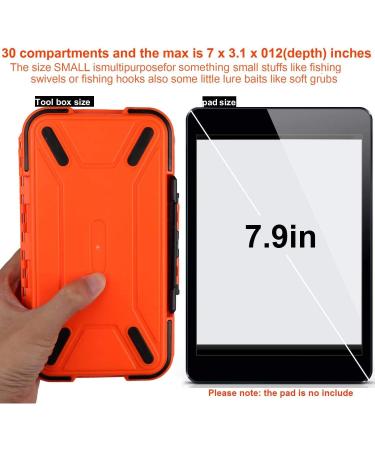 Goture Small Waterproof Fishing Tackle Box - Orange (7.8'' x 4.2'' x 1.8'') - Buy Online on SooperMarket.com