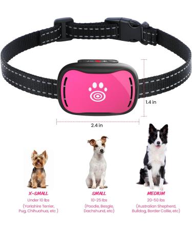 Small Dog Bark Collar - Adjustable Anti-Barking Device with Beep and Vibration - Humane Deterrent for Small to Medium Dogs - Pink - Buy Online on SooperMarket.com