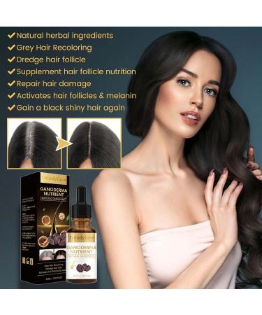 Trendyfave Anti-greying Hair Serum Ganoderma Nutrient Hair Darkening Serum Natural Hair Grey Reverse Essence Restore Hair Natural Color Grey Hair Coverage Serum Promotes Thicker Fuller Healthier Hair - Buy Online on SooperMarket.com
