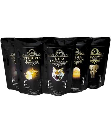 Coffee Globetrotter Gift Set - 5x100g Rare Whole Beans from Around the World | Discover Unique Coffee Flavors - Buy Online on SooperMarket.com