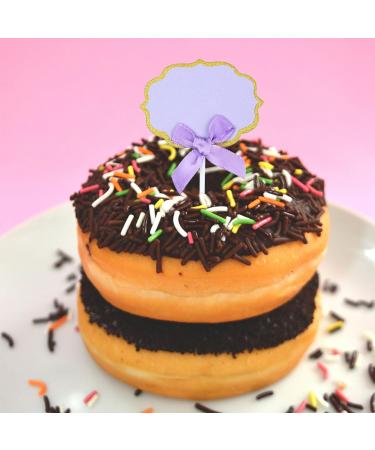 Cupcake Toppers 10 Pieces Paper Writable Cake Toppers for Birthday Baby Shower Party Celebration Cake Desert Decoration Blue Pink Purple Green Yellow - Buy Online on SooperMarket.com