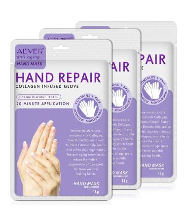 Hand Peel Mask-(3Pack) Moisturizing Gloves Moisturizing Natural Therapy Gloves Exfoliating Hand Peeling Mask for Dry Hands Repair Rough Skin for Men Women