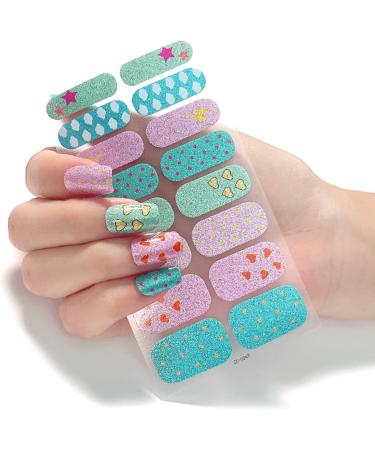 Buy Stick-On Nail Polish Stripes - Full & Half Hardened Gel Glitter & Marble Designs - ZE0242 | International Shipping Available - Buy Online on SooperMarket.com