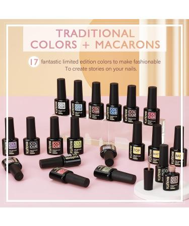 MAQUITA Gel Nail Polish Set with 48w Lamp Starter Kit - 17 Colorus Nail Salon Set - with No Wipe Glossy & Matte Top Coat and Base Coat - DIY Manicure Tool Gift for Beginners at Home - Buy Online on SooperMarket.com