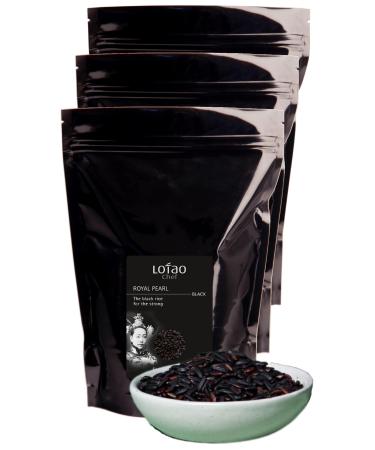 Lotao black rice (3x 1000g organic quality) Royal Pearl Black |High quality organic whole grain rice: Without additives and unpeeling |The black rice as an eye -catcher for Asia kitchen: Chinese Thai and much more.Royal Pearl 1 kg (3 pack)