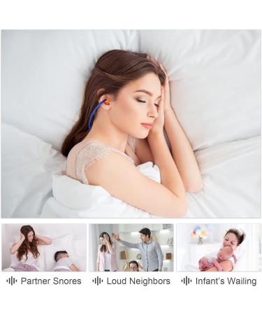 200 Pairs Ear Plugs Reusable Silicone Earplugs with Cord Sleeping Individually Wrapped Hearing Protection Noise Cancelling Earplugs for Work Construction Shooting Sports(Blue Orange) - Buy Online on SooperMarket.com