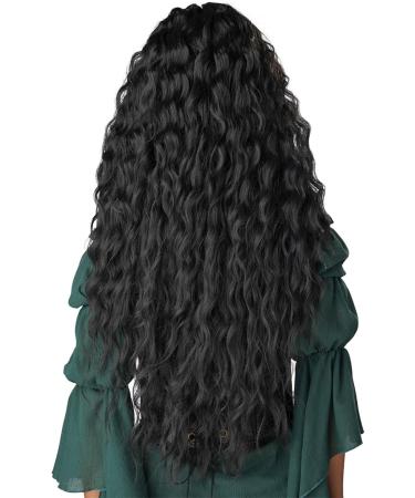PORSMEER Long Black Wavy Curl Wigs for Women Middle Part Fluffy Curly Black Wig Natural Looking Synthetic Heat Resistant Fiber Wigs Hair Replacement Wigs for Daily Party Use Wig (Black) - Buy Online on SooperMarket.com