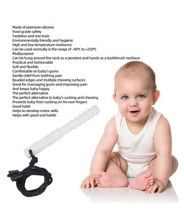 Buy Silicone Sensory Chewing Chains - 5-Piece Teething Set for Babies (White) | Gum Massage & Safe Chew Toys - International Shipping - Buy Online on SooperMarket.com
