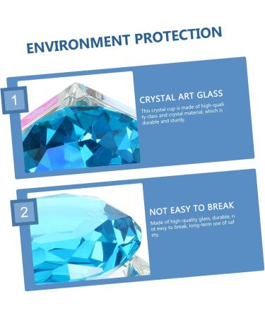 Gogogmee Clear Nail Polish 1pc Nail Art Crystal Cup Nail Glassware Tools Octagon Cup for Nail Art Pen Holder Care 7.5x6cm Blue - Buy Online on SooperMarket.com