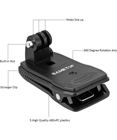 Sametop Backpack Strap Mount for Gopro, DJI, Xiaomi Yi Action Cameras - Buy Online on SooperMarket.com
