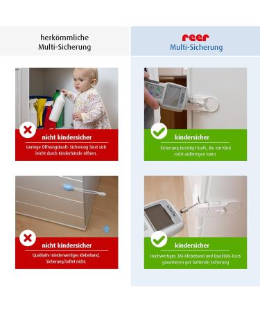 Reer Cabinet & Drawer Lock - 3 Piece Value Pack | Child Safety Expert | White - Shop Internationally - Buy Online on SooperMarket.com