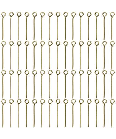 Shapenty 1000PCS Mini Metal Wire Eyepins Beading Small Open Eye Head Pins Needles Bulk for DIY Craft Bead Earring Pendant Necklace Bracelet Keychain Jewelry Charm Finding Making (20mm  Bronze) 20mm Bronze