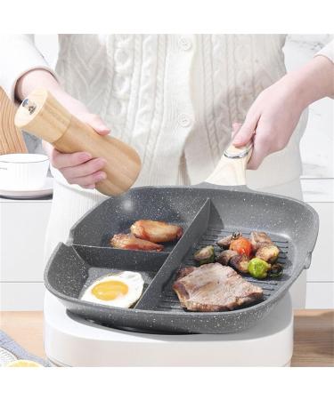 DELURA Saucepan Multi-Purpose Durable Frying Pan 3-in-1 Steak Breakfast Skillets Omelet Saucepan Cooking Pot Kitchen Cookware Utensils Pot - Buy Online on SooperMarket.com