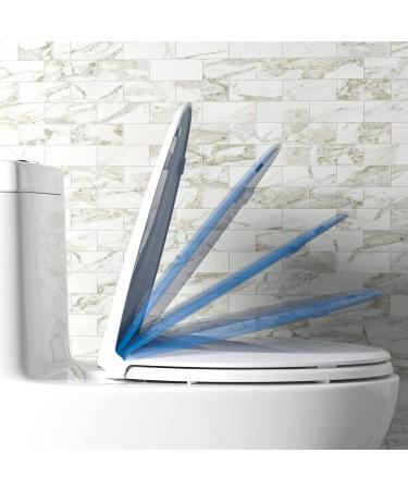 Hibbent Elongated Toilet Seat with Built-in Potty Training Seat | White Slow Close Lid for Kids & Adults - Buy Online on SooperMarket.com