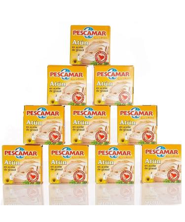 Pescamar-10x tuna cans (in sunflower oil) Mediterranean Spanish style-Tuna in sunflower oil 800 g (1 pack)