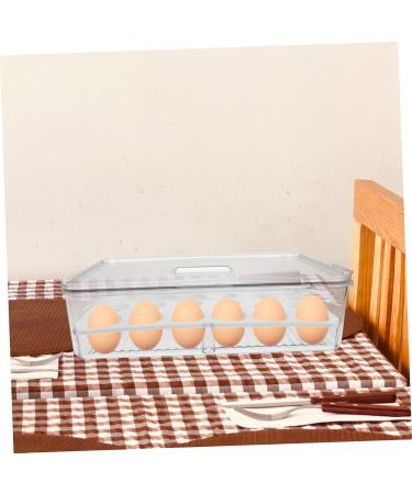 OSALADI Box Plastic Serving Tray Plastic Eggs Egg Tray Refrigerator Vegetables Holder Drawer Egg re-usable Transparent 32.5x22.5cm - Buy Online on SooperMarket.com