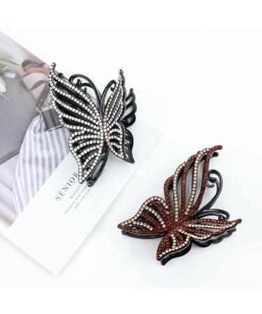 inSowni Korean Glitter Rhinestone Hair Clips Set - Moon Leaf Butterfly Barrettes for Thick Long Hair - 4 Pack - Buy Online on SooperMarket.com