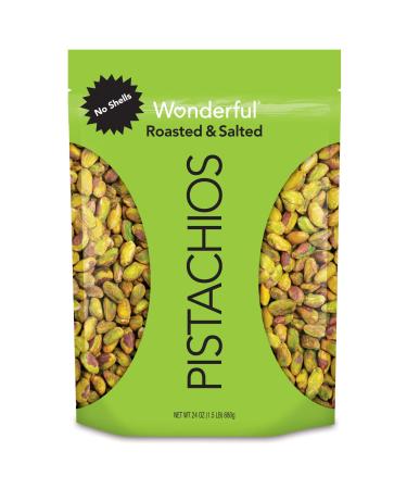 Wonderful Pistachios No Shells Roasted & Salted 24 Ounce Resealable Bag