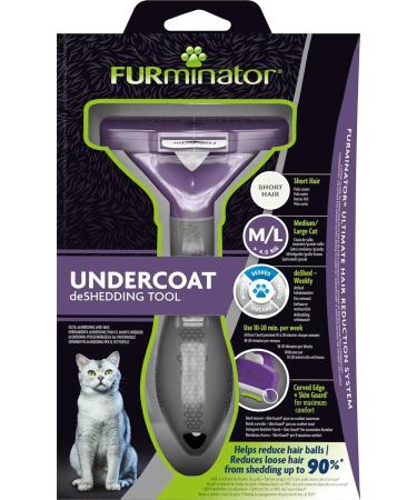 Furminator Deshedding Tool for Medium & Large Short-Haired Cats - Enhanced Cat Brush for Undercoat Removal 2.0 - Buy Online on SooperMarket.com