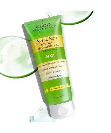 Babo Botanicals After Sun Aloe Vera Gel - Soothing Hydrating Relief for Babies Kids & Sensitive Skin - Vegan 8 oz - Buy Online on SooperMarket.com