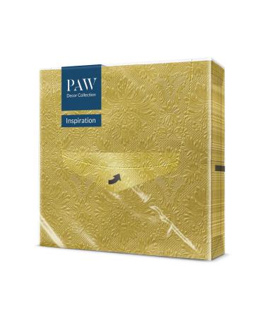 PAW - Napkins 3 -layer (33 x 33 cm) I 20 pieces I Perfect for birthdays parties weddings communion and celebrate I paper napkins colorful - special occasions ornaments I Inspiration Classic (gold)