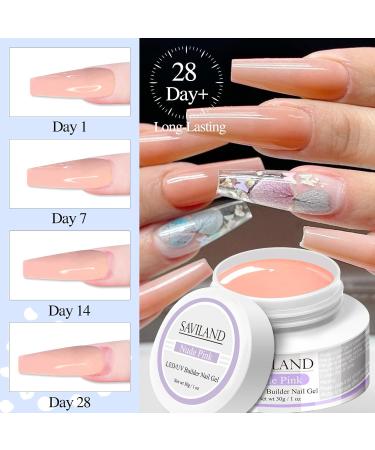 Saviland Build-Up Gel for Geln gel - 3Pcs 30g Clear Pink Nude Hard Gel Set with 100 Nail Shapes & Brush - Ultimate Nail Art Manicure Kit - Buy Online on SooperMarket.com