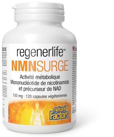 Natural Factors Regenerlife NMNSURGE 150 mg 120 vegetarian capsules Metobolically Active (Vitamin B3) Nicotinamide Mononucleotide (NMN) Healthy Aging Support - Buy Online on SooperMarket.com