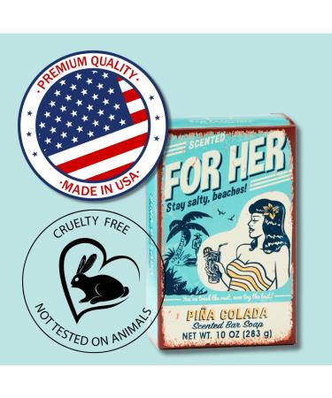 For Her Pina Colada Cocktail Soap Bar | Luxury Dye-Free | Chemical-Free | 10oz | Made in the USA | All Skin Types - Buy Online on SooperMarket.com