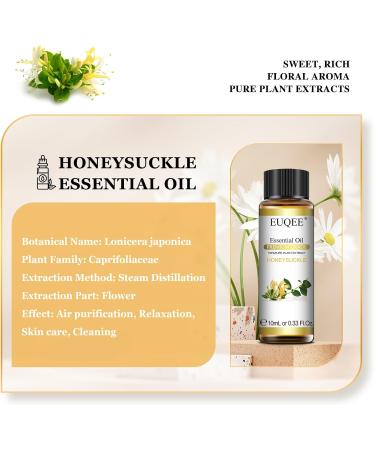 EUQEE Honeysuckle Essential Oil 10ml Pure Natural Honeysuckle Oils Aromatherapy Essential Oils for Diffusers for Home Relax Humidifiers Honeysuckle 10.00 ml (Pack of 1) - Buy Online on SooperMarket.com