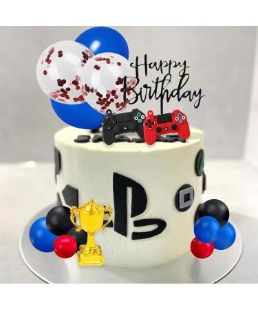 UFROMSKY 28pcs Video Game Cake Topper Headset Cake Topper Game Console Controller Cake Topper with Colorful Balls Trophy balloons for Video Game Themed Party Boys Teens Birthday Party - Buy Online on SooperMarket.com