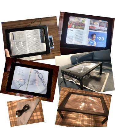 A4 Full-Page Rectangular 2.5X Magnifier Large Hands-Free Magnifying Glass LED Lighted Illuminated Foldable Desktop Portable for Elder Kids - Buy Online on SooperMarket.com