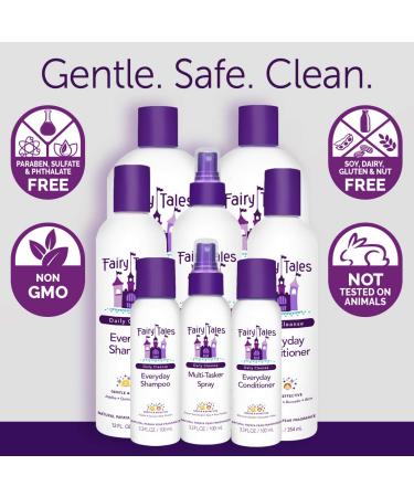 Fairy Tales Daily Cleanse Kids Shampoo + Conditioner Set - Gentle Natural Defining Formula | Tangle-Free, Moisturizing, Paraben-Free - 12 oz Each - Buy Online on SooperMarket.com