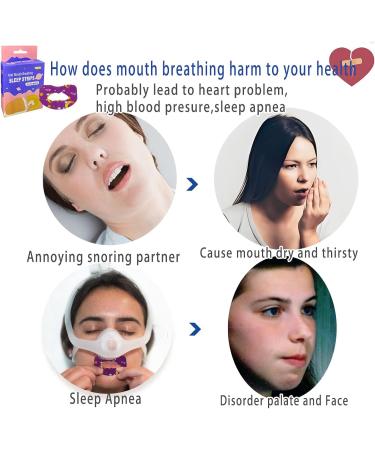 Mouth Tape For Sleeping Quit Mouth Breathing Device Anti Snoring Promotes Nasal Breathing Adhesive Non Woven Fabric Cute Pattern Large Size For Adults 30 Sheets For 30 Days Supply 30 Sheets Forming A New Habit Large Size for Adults - Buy Online on SooperMarket.com