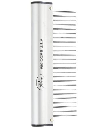 Resco USA-Made Comb for Dog, Horse and Cat Grooming Coarse Ergonomic Series Brushed Aluminum