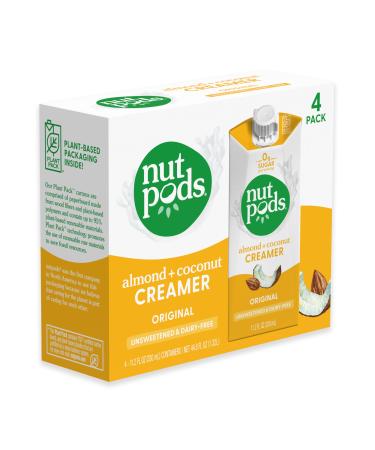 nutpods Original (4-Pack) Unsweetened Dairy-Free Creamer Made from Almonds and Coconuts Whole30 Gluten Free Non-GMO Vegan Kosher