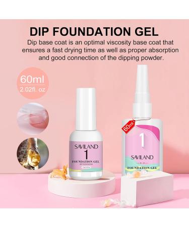 Shop Saviland 15ml + 60ml Dip Powder Foundation Base - No Curing Needed for DIY Nails | Large Capacity for Nail Salons - Fast International Shipping - Buy Online on SooperMarket.com