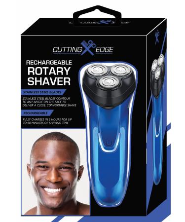 Cutting Edge Rotary Shaver Rechargeable Electric Rotary Shaver with Stainless Steel Blades Wireless Cordless Electric Razor Close Shave Full 2 Hour Charge Provides 1 Hour Run-Time Electric Razor