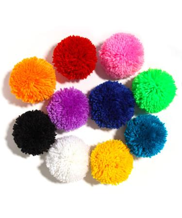 10 Pcs Large Yarn Pom Poms-3 Inch Made to Order Acrylic Yarn Balls for Hats Or Party Decorations-DIY Craft Pompoms (Mixed  3inch) Mixed 3inch