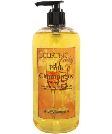 Pink Champagne Massage Oil 16 oz with Sweet Almond Oil and Jojoba Oil Preservative Free Perfect for Aromatherapy and Relaxation 16 Ounce